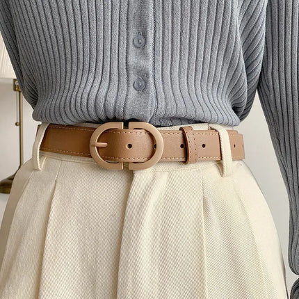 105cm Women’s Black Belt with Metal Buckle