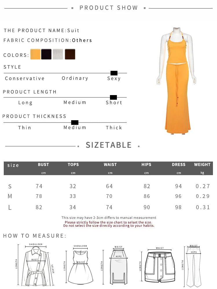 Sisterlinda Bandage Halter Set – Backless Tank & Maxi Skirt Suit