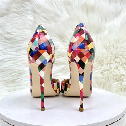 Women’s Checkered Pointed-Toe Stiletto Pumps