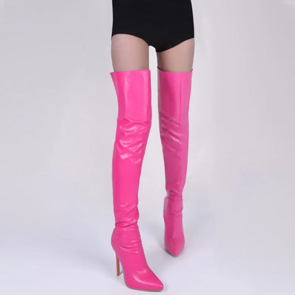 Black Over-The-Knee Stiletto Boots – 11cm Heels