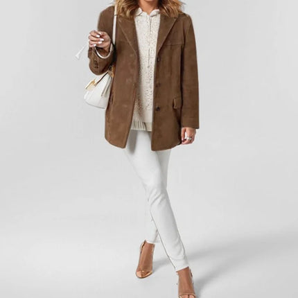 2025 Autumn Suede Jacket – Casual Single-Breasted Street Coat