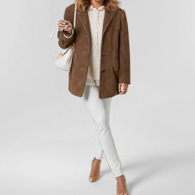 2025 Autumn Suede Jacket – Casual Single-Breasted Street Coat