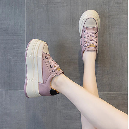 Fujin 9cm Cow Suede Platform Wedge Shoes