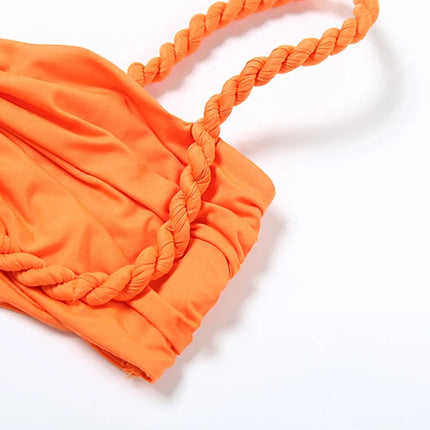 Weird Puss 2-Piece Bandage Set – Square Neck Bra & Ruched Skirt