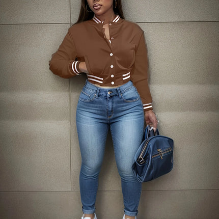 European Single-Breasted Baseball Jacket – Women’s Spring & Autumn