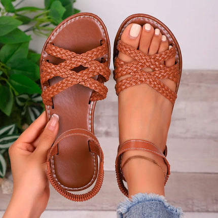 2025 Women’s Summer Roman Strap Flat Sandals